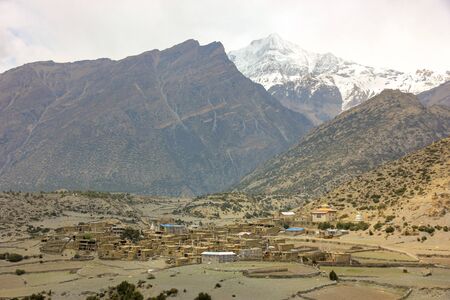 Settlement in the mountains of Nepalの写真素材
