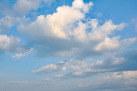 Very beautiful white clouds on a background of blue skyの写真素材