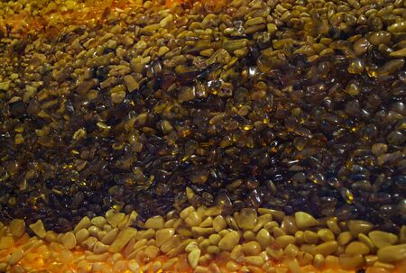 Many beautiful amber stones as a texture or background. Amber Wall.の写真素材