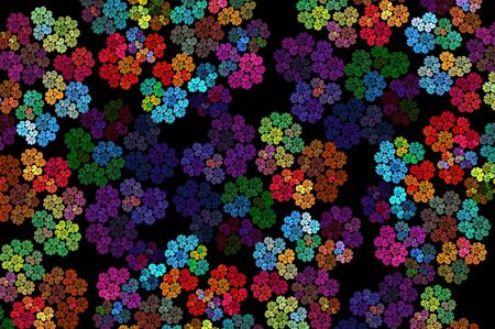 Abstract multicolored background of flowers. Fractal pattern for creativity and design.の写真素材