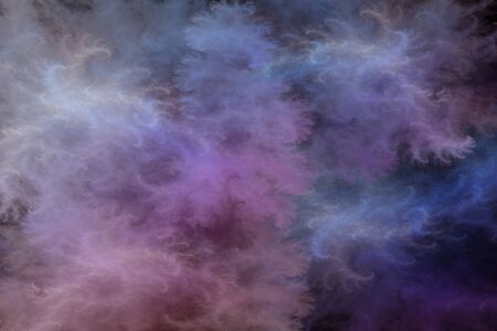 Abstract pink and blue beautiful fractal background in the form of clouds and feathers and is suitable for use in projects of imagination, creativity and design.の写真素材
