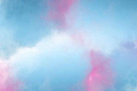 Abstract fractal background in the form of blue and pink clouds and is suitable for use in projects of imagination, creativity and design.の写真素材