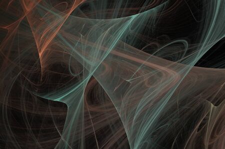 Abstract background neon lines and curls on a dark background. Fractal pattern for creativity and design.の写真素材