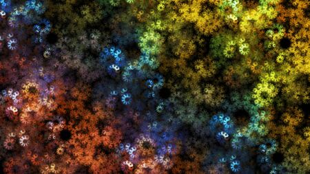 Abstract multicolored background of flowers. Fractal pattern for creativity and design.の写真素材