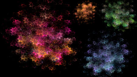 Abstract multicolored background of flowers. Fractal pattern for creativity and design.の写真素材