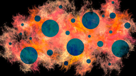 Abstract beautiful fantastic space orange background. Used for design and creativity, for screensavers.の写真素材