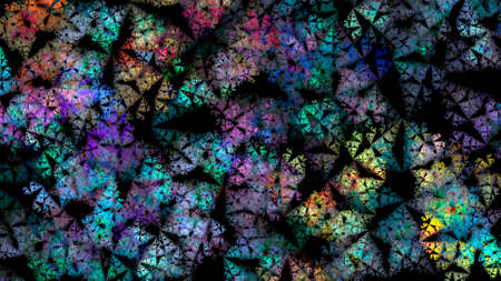 Abstract background of neon blue and green lightnings on a dark background. Fractal pattern for creativity and design.の写真素材