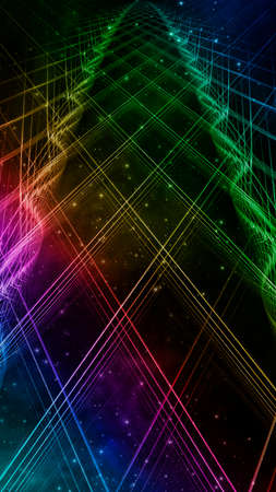 Abstract fractal fantastic space background with network. Vertical banner. Used for design and creativity, for screensavers.の写真素材