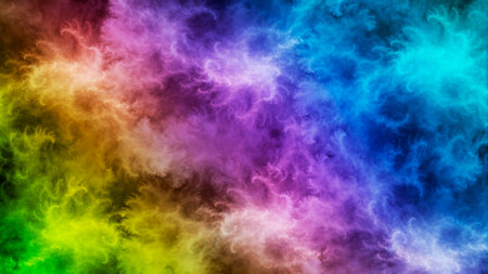 Abstract rainbow colors fractal background in the form of clouds. Suitable for use in imagination, creativity and design projects.の写真素材
