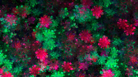 Abstract multicolored background of flowers. Fractal pattern for creativity and design.の写真素材