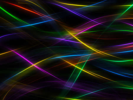 Abstract smooth multicolored waves background on black. Artistic bright bacground.の写真素材