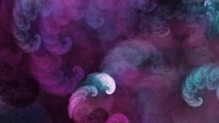 Abstract pink and blue beautiful fractal background in the form of clouds and feathers and is suitable for use in projects of imagination, creativity and design.の写真素材
