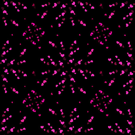 Seamless pattern with pink hearts on a dark background. Valentine's Dayの写真素材