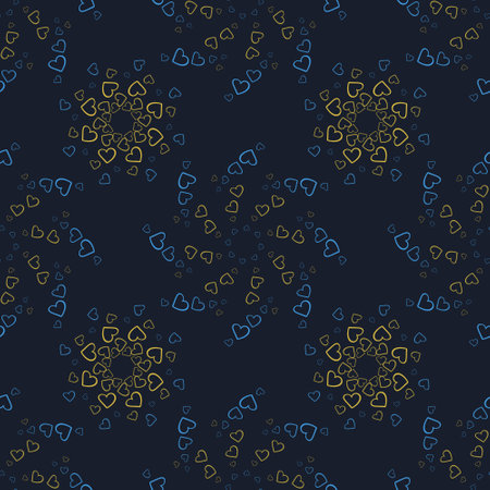 Print with hearts in kaleidoscopic ornamental style.の写真素材
