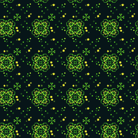 A seamless green and yellow clover pattern for your good luck! Cute seamless shamrock pattern for St. Patrick's Day. Clover seamless background.の写真素材