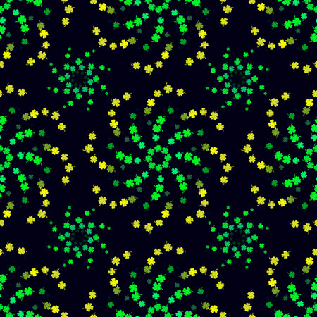 A seamless green and yellow clover pattern for your good luck! Cute seamless shamrock pattern for St. Patrick's Day. Clover seamless background.の写真素材