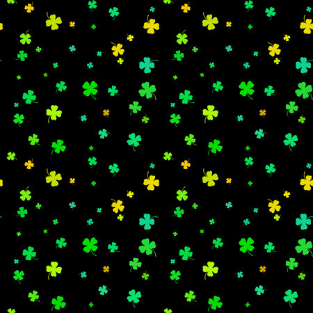 A seamless green and yellow clover pattern for your good luck! Cute seamless shamrock pattern for St. Patrick's Day. Clover seamless background.の写真素材
