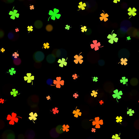 A seamless green and yellow clover pattern for your good luck! Cute seamless shamrock pattern for St. Patrick's Day. Clover seamless background.の写真素材