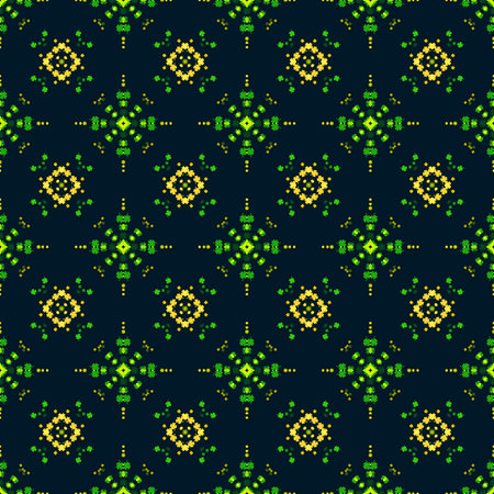 A seamless green and yellow clover pattern for your good luck! Cute seamless shamrock pattern for St. Patrick's Day. Clover seamless background.の写真素材