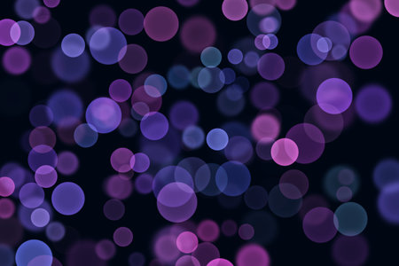 Abstract pink, blue, purple bubbles. Festive soft background with colored circles.の写真素材