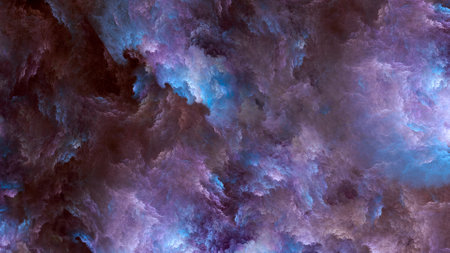 Abstract fractal background in the form of purple and blue clouds. space cloudsの写真素材