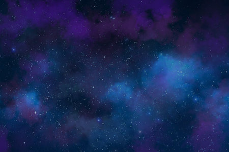 Starry sky background with clouds. Use in projects of imagination, creativity and design.の写真素材