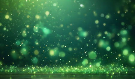 abstract green bokeh background for Christmas and New Year.の素材
