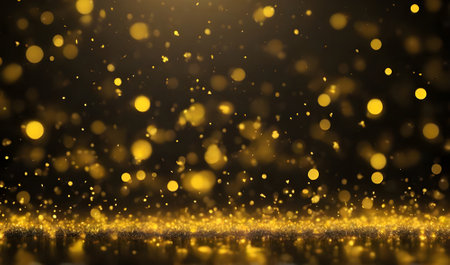 golden glitter vintage lights background. gold and black. focusedの素材