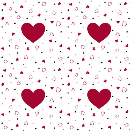Seamless background with heartsの写真素材