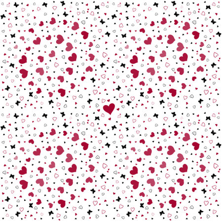 Seamless background with heartsの写真素材