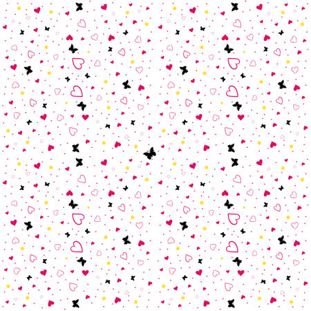 Seamless background with heartsの写真素材