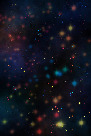 Stars in space and a nebulae, computer generated abstract backgroundの写真素材