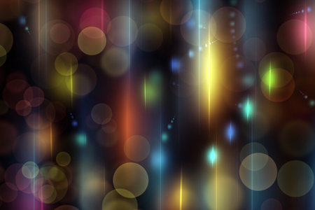 Beautiful abstract colorful background with neon lines and bokeh. Fantastic glowの写真素材