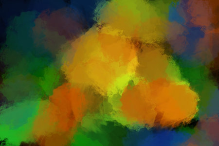 Abstract multicolored brush strokes, drops, splashes of paintの写真素材