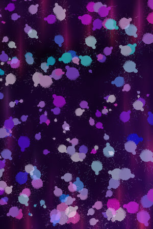 Abstract pink, purple, blue brush strokes, drops, splashes of paintの写真素材