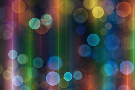 Beautiful abstract colorful background with neon lines and bokeh. Fantastic glowの写真素材