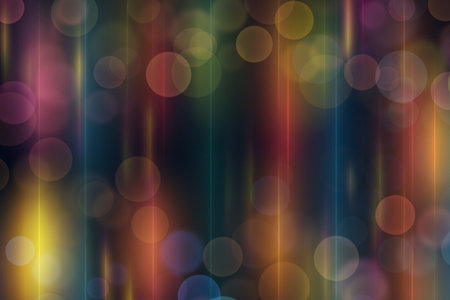 Beautiful abstract colorful background with neon lines and bokeh. Fantastic glowの写真素材