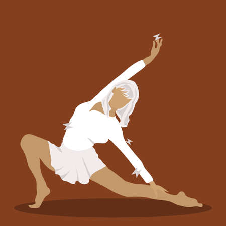 Dancing colorful girl on white background. Modern dance. Vector illustration.のイラスト素材