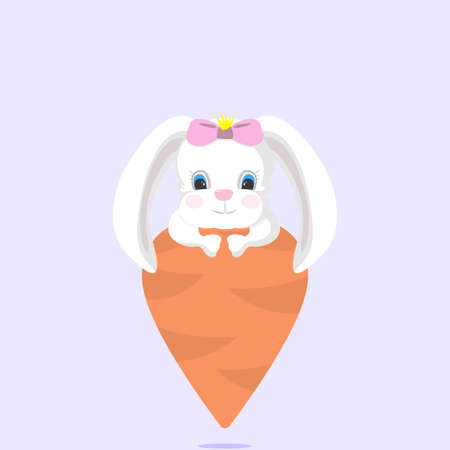 Happy Easter Bunny Vector illustration. Cute Rabbit cartoon character.のイラスト素材