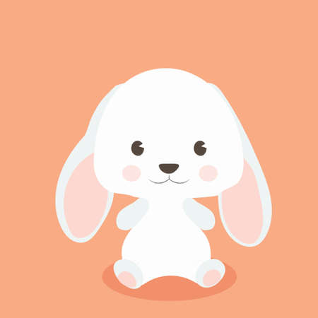 Happy Easter Bunny Vector illustration. Cute Rabbit cartoon character.のイラスト素材
