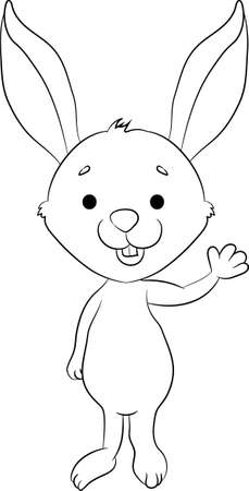 Happy Easter Bunny Vector illustration. Cute Rabbit cartoon character.のイラスト素材