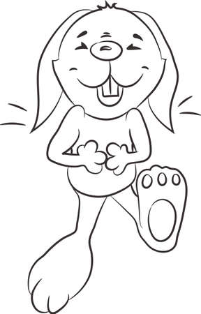 Happy Easter Bunny Vector illustration. Cute Rabbit cartoon character.のイラスト素材