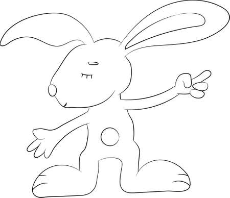 Happy Easter Bunny Vector illustration. Cute Rabbit cartoon character.のイラスト素材