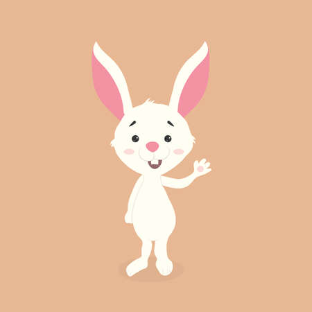 Happy Easter Bunny Vector illustration. Cute Rabbit cartoon character.のイラスト素材