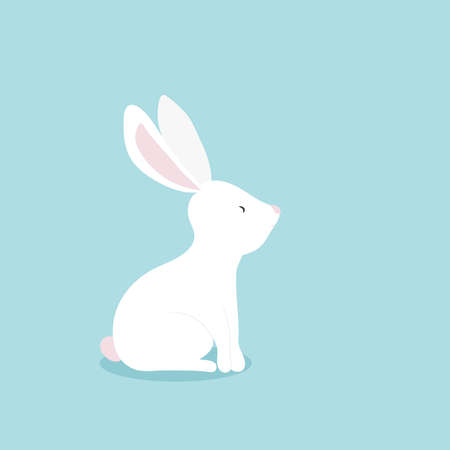Happy Easter Bunny Vector illustration. Cute Rabbit cartoon character.のイラスト素材