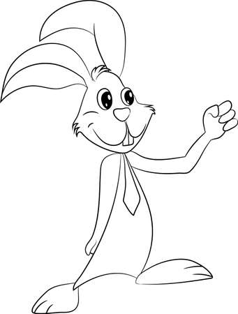 Happy Easter Bunny Vector illustration. Cute Rabbit cartoon character.のイラスト素材