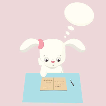 Happy Easter Bunny Vector illustration. Cute Rabbit cartoon character.のイラスト素材