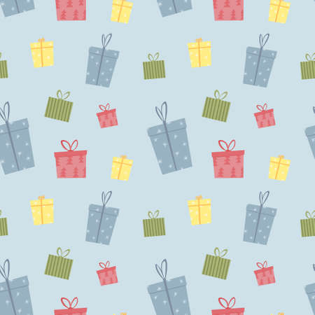 Colorful gifts for the holiday and new year. Suitable for wrapping paper, gift bags and festive...