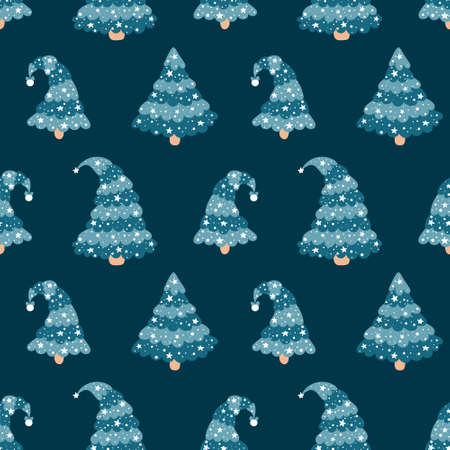 seamless pattern with christmas treesのイラスト素材