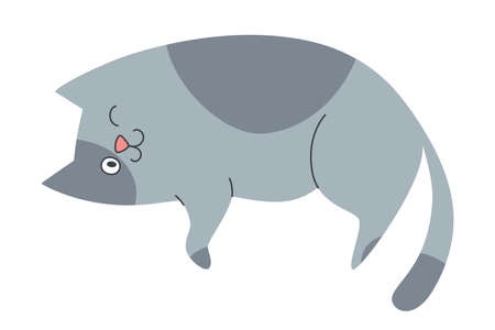 Cute sleeping cat character, cartoon style, vector illustrationのイラスト素材